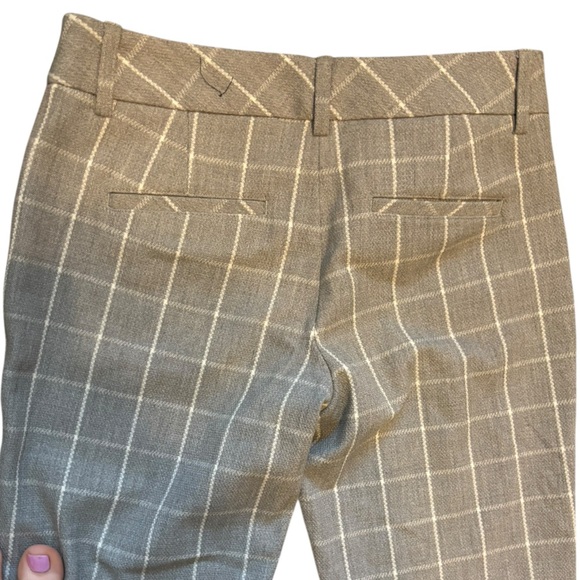 Express Women's Columnist Gray Check Printed Straight Leg Trouser Pant Size 00R - Picture 4 of 6